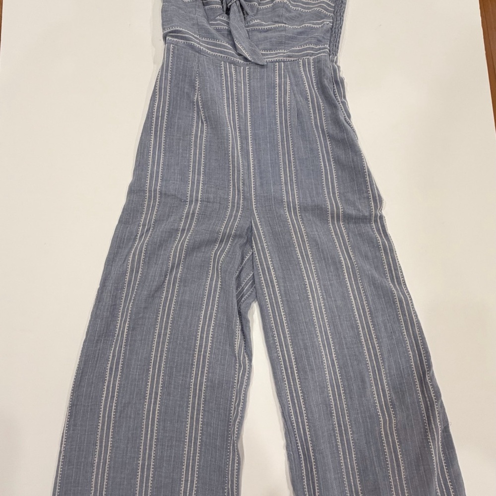 MINKPINK Blue and White Striped Jumpsuit
